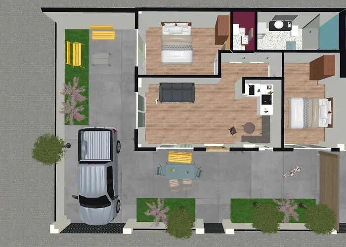 Modern Seaside Retreat With Private Patio And Parking - Blue Zone Homes *