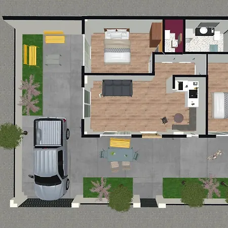 Modern Seaside Retreat With Private Patio And Parking - Blue Zone Homes *